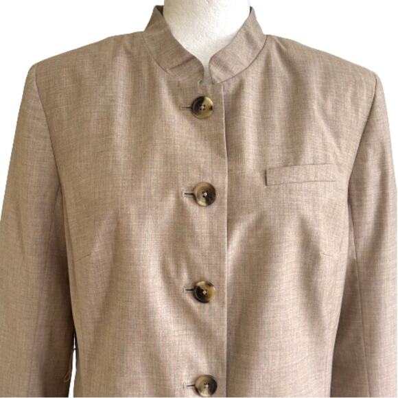 Isaac Mizrahi for Target Beige Button Front Long Sleeve Blazer Jacket Size 14 - Picture 3 of 12